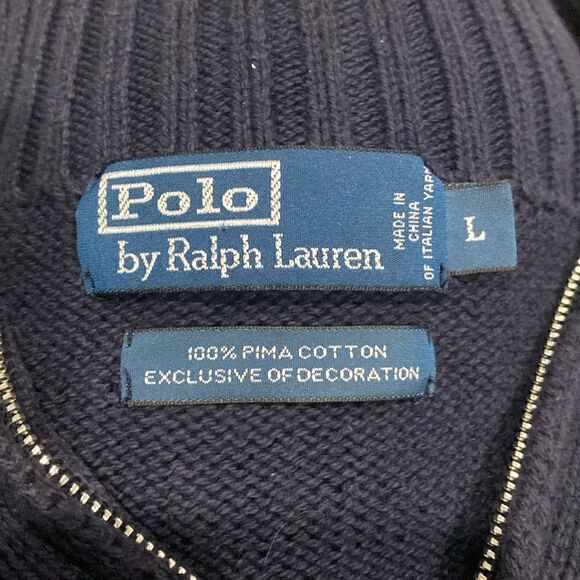 Polo Ralph Lauren 1/4 Zip Pullover Sweater Men's Size Large 100% Cotton - Picture 3 of 5